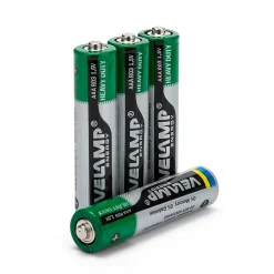 Velamp Pile Aa|Pile Alcaline-Blister de 4 piles R03 AAA saline