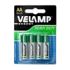 Velamp Pile Aa-Blister de 4 piles R6 AA saline