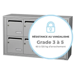 Leabox.com Boîte Aux Lettres 1 Porte-Bloc collectif , 3x2, grade 3, simple face, Intérieur, fixation murale, Gris clair RAL 7035 finition brillante