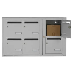 Leabox.com Boîte Aux Lettres 1 Porte-Bloc collectif , 3x2, grade 3, simple face, Intérieur, fixation murale, Gris clair RAL 7035 finition brillante