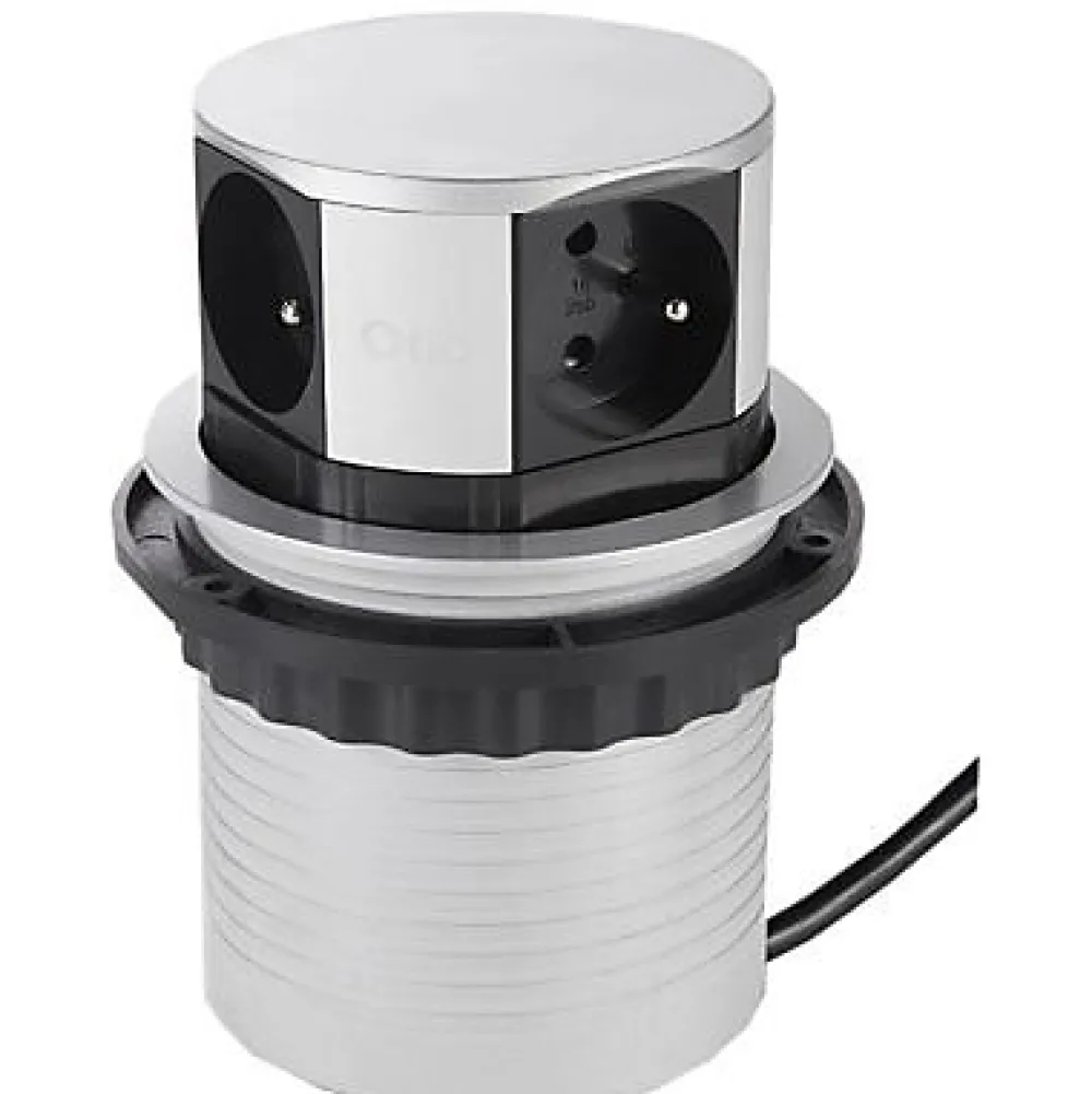Otio Multiprise-Bloc escamotable 4 prises compact