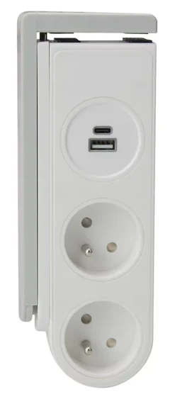 Zenitech Bloc multiprise Gekko 4 prises blanc - clipsable - Otio