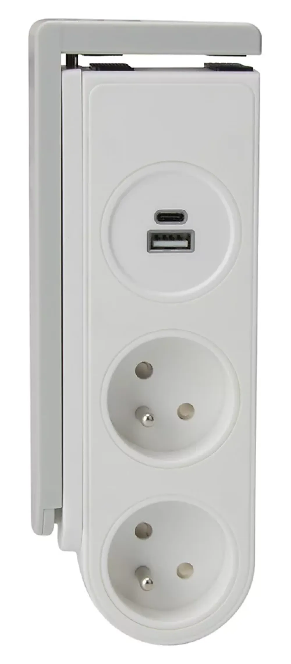 Zenitech Bloc multiprise Gekko 4 prises blanc - clipsable - Otio