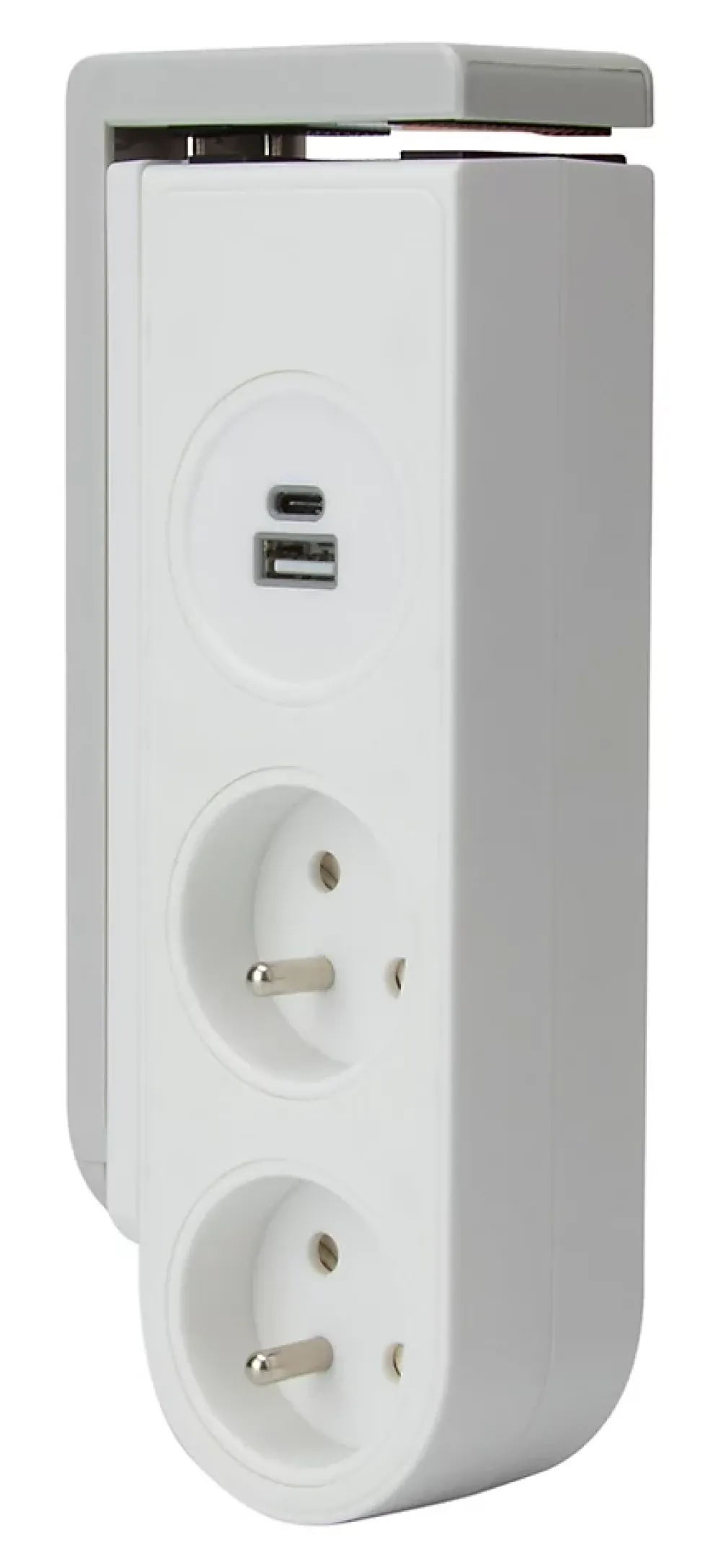 Zenitech Bloc multiprise Gekko 4 prises blanc - clipsable - Otio