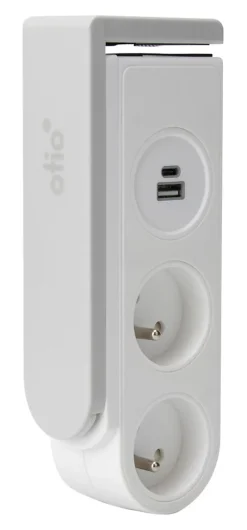 Zenitech Bloc multiprise Gekko 4 prises blanc - clipsable - Otio