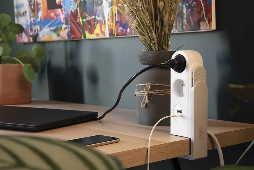 Zenitech Bloc multiprise Gekko 4 prises blanc - clipsable - Otio