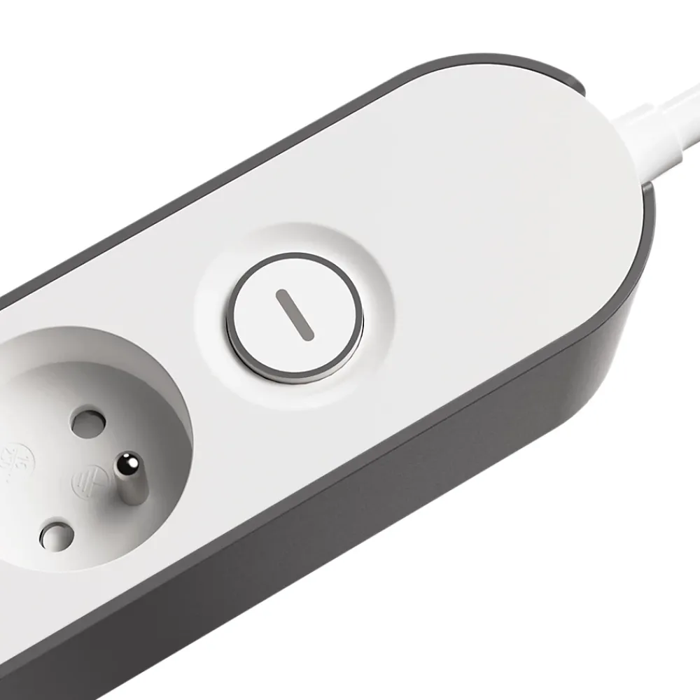 Jacobsen Bloc multiprise 4 ports blanc et gris