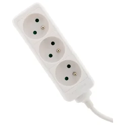 Zenitech Bloc multiprise 3 prises 2P+T 16A blanc -