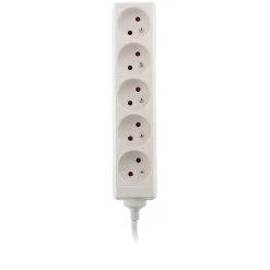 Zenitech Multiprise-Bloc multiprise 5 prises 2P+T 16A blanc -