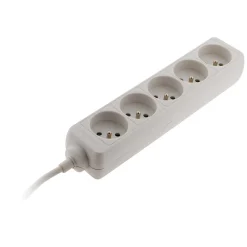 Zenitech Multiprise-Bloc multiprise 5 prises 2P+T 16A blanc -
