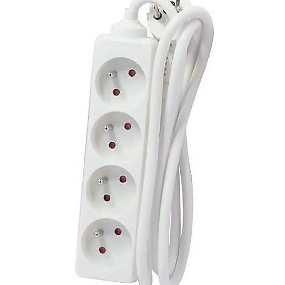 Chacon Bloc multiprise 4x16A 3500W câble 5m - blanc -