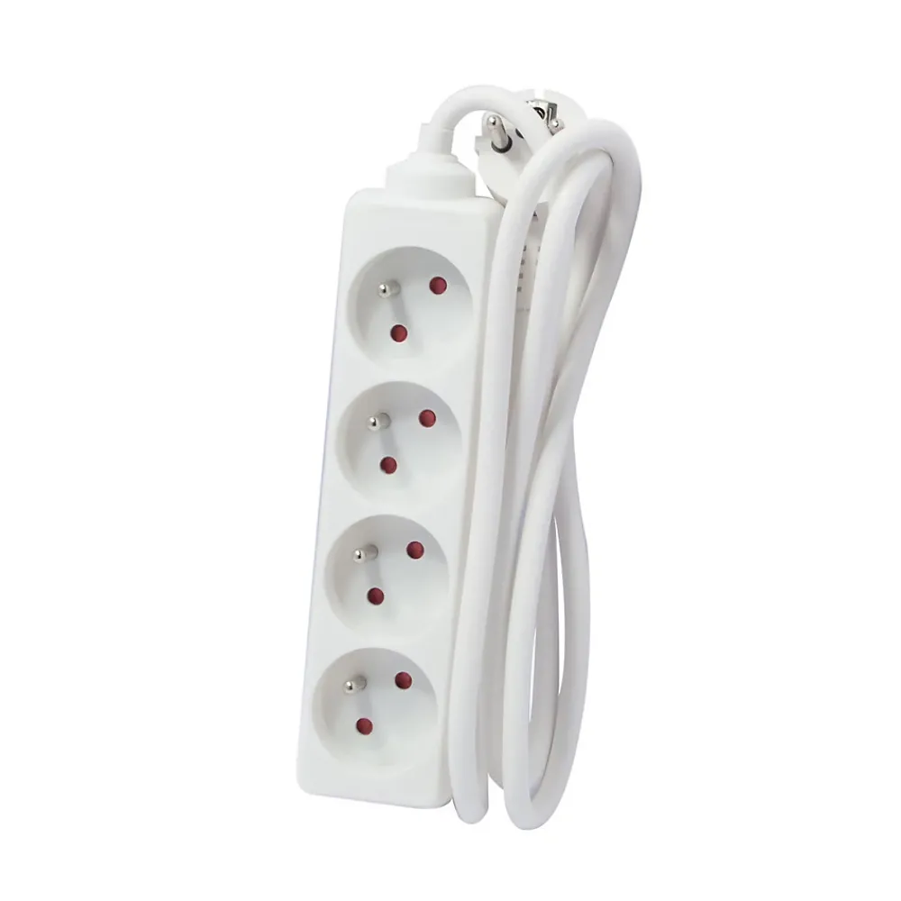 Chacon Bloc multiprise 4x16A 3500W câble 5m - blanc -