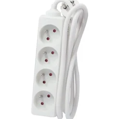 Chacon Bloc multiprise 4x16A 3500W câble 5m - blanc -