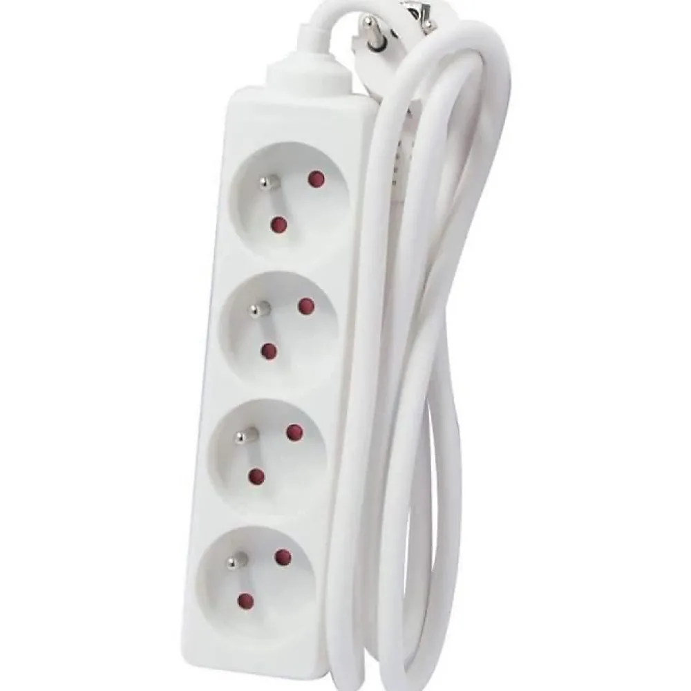 Chacon Bloc multiprise 4x16A 3500W câble 5m - blanc -