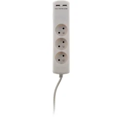 Zenitech Multiprise-Bloc 3 prises 16A 2P+T avec 2 USB -