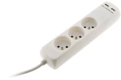 Zenitech Multiprise-Bloc 3 prises 16A 2P+T avec 2 USB -