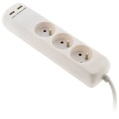 Zenitech Multiprise-Bloc 3 prises 16A 2P+T avec 2 USB -