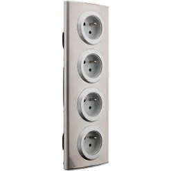 Zenitech Multiprise-Bloc 4 prises 16A 2P+T à câbler - Gris -