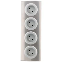 Zenitech Multiprise-Bloc 4 prises 16A 2P+T à câbler - Gris -