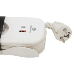 Jacobsen Bloc 2 prises avec terre + 2 USB blanc