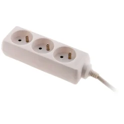 Zenitech Bloc 3 prises blanc 1m