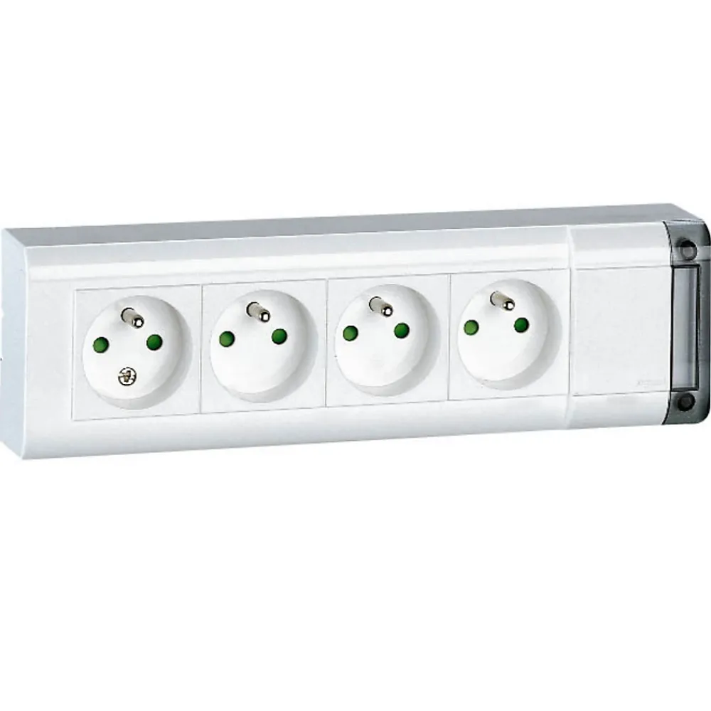 Legrand Multiprise-Bloc 4 prises en saillie - Fixation murale - - À câbler