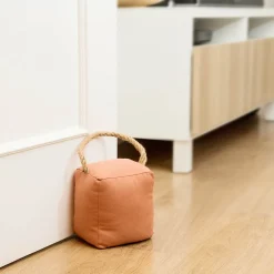 Arrêt De Porte-Bloque-porte Rei tissu terracota ⌀11x H.28 cm