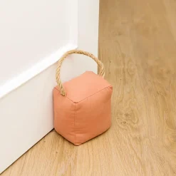 Arrêt De Porte-Bloque-porte Rei tissu terracota ⌀11x H.28 cm