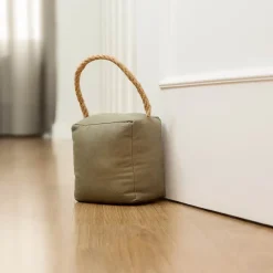 Arrêt De Porte-Bloque-porte Rei tissu vert kaki ⌀11x H. 28 cm