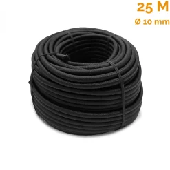 Linxor Bobine, rouleau de tendeur élastique - 25 mètres x 10 mm - Noir -