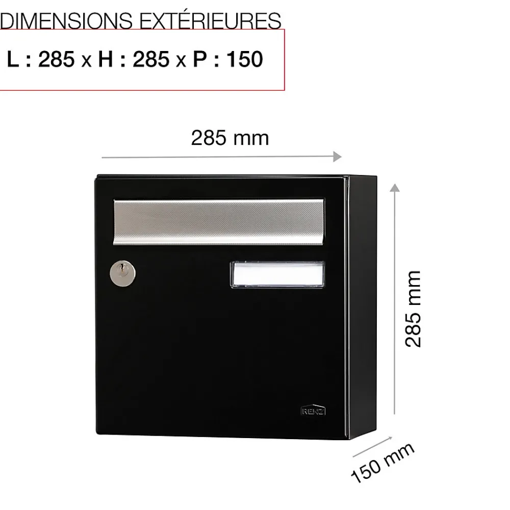 Renz Boite aux lettres Allure Compact noir 9005M