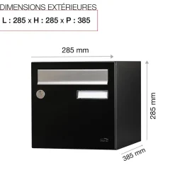 Renz Boîte Aux Lettres 1 Porte-Boite aux lettres Allure 1 porte noir 9005M