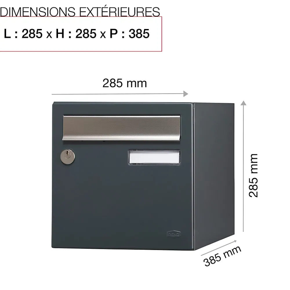 Renz Boîte Aux Lettres 1 Porte-Boite aux lettres Allure 1 porte gris anthracite 7016M