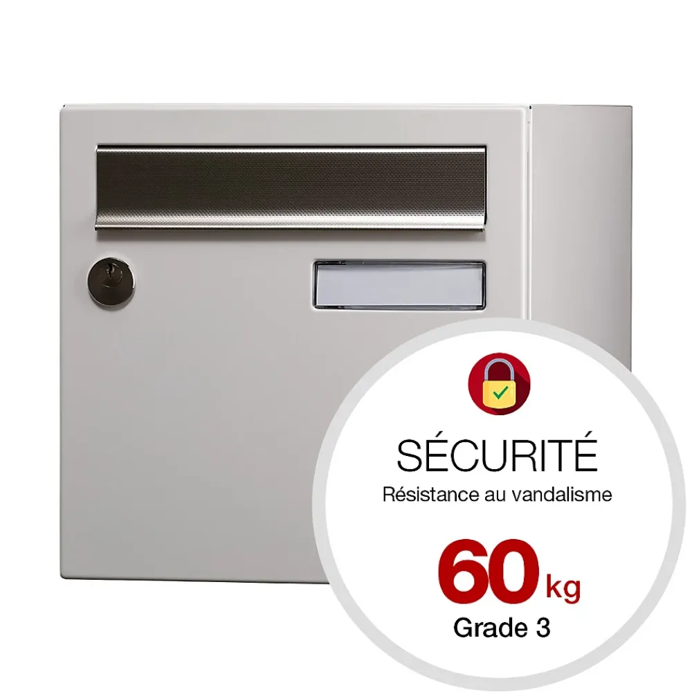 Renz Boîte Aux Lettres 1 Porte-Boite aux lettres Allure 1 porte blanc 9016M