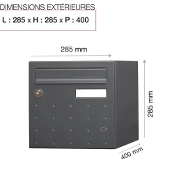 Renz Boite aux lettres CubYsm 2 portes Gris anthracite 7016M