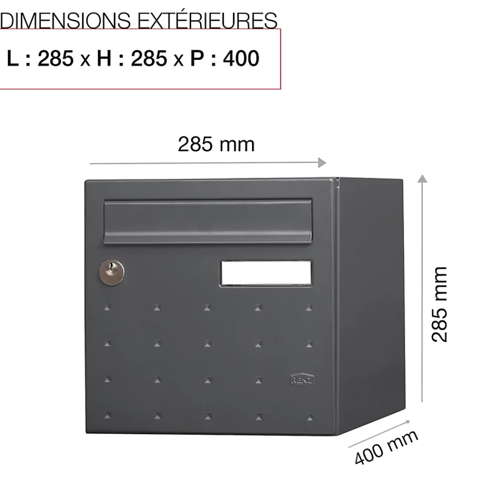 Renz Boite aux lettres CubYsm 2 portes Gris anthracite 7016M