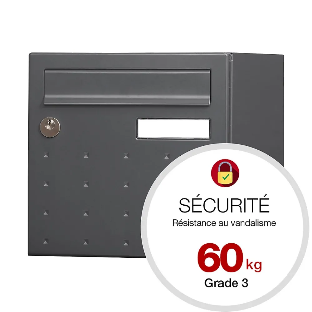 Renz Boite aux lettres CubYsm 2 portes Gris anthracite 7016M
