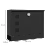 Homcom Boîte Aux Lettres 1 Porte-Boite aux lettres murale verrouillable 2 clés matériel de montage inclus dim. 36,5 x 11,5 x 29 cm métal anthracite