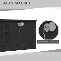 Homcom Boîte Aux Lettres 1 Porte-Boite aux lettres murale verrouillable 2 clés matériel de montage inclus dim. 36,5 x 11,5 x 29 cm métal anthracite