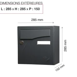 Renz Boite aux lettres Préface compact Noir Sablé RAL 2100 MS