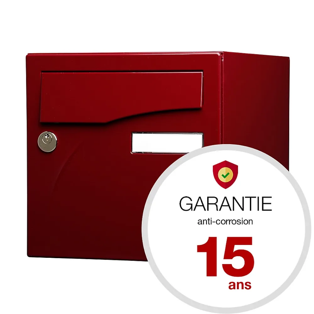 Renz Boîte Aux Lettres 1 Porte-Boite aux lettres Préface 1 porte Rouge pourpre brillant RAL 3004B