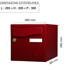 Renz Boîte Aux Lettres 1 Porte-Boite aux lettres Préface 1 porte Rouge pourpre brillant RAL 3004B