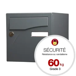 Renz Boîte Aux Lettres 1 Porte-Boite aux lettres Préface 1 porte Gris anthracite mat RAL 7016 M