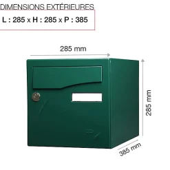 Renz Boite aux lettres Préface 1 porte Vert brillant RAL 6005B