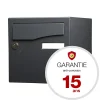 Renz Boîte Aux Lettres 1 Porte-Boite aux lettres Préface 1 porte Noir Sablé RAL 2100 MS