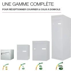 Renz Boite aux lettres Préface 1 porte Gris clair brillant RAL 7035B
