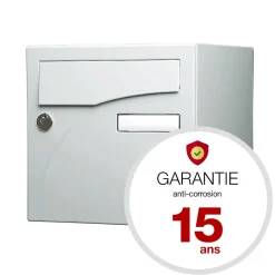 Renz Boite aux lettres Préface 1 porte Gris clair brillant RAL 7035B