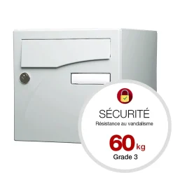 Renz Boite aux lettres Préface 1 porte Gris clair brillant RAL 7035B