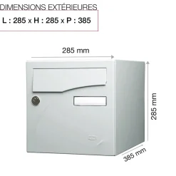 Renz Boite aux lettres Préface 1 porte Gris clair brillant RAL 7035B