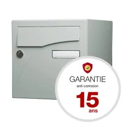 Renz Boîte Aux Lettres 1 Porte-Boite aux lettres Préface 1 porte Gris polaire mat RAL 9006 M